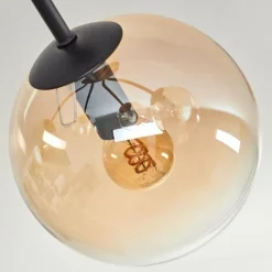 hofstein Plafonnier - Verre Gastor Ambre, Clair, 5 lumières