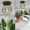 hofstein Plafonnier - Verre Gastor Chrome, Clair, Fumé, 1 lumière