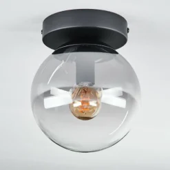 hofstein Plafonnier - Verre Gastor Clair, Fumé, 1 lumière