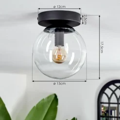 hofstein Plafonnier - Verre Gastor Clair, 1 lumière