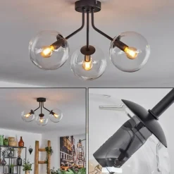 hofstein Plafonnier - Verre Gastor Clair, 3 lumières