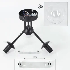 hofstein Plafonnier - Verre Gastor Clair, 3 lumières