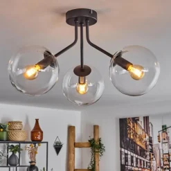 hofstein Plafonnier - Verre Gastor Clair, 3 lumières