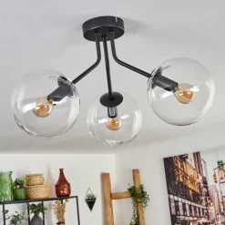 hofstein Plafonnier - Verre Gastor Clair, 3 lumières