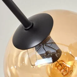 hofstein Plafonnier - Verre Gastor Ambre, Fumé, 7 lumières