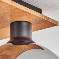 hofstein Plafonnier - Verre Koyoto Écru, Noir, 4 lumières