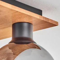 hofstein Plafonnier - Verre Koyoto Écru, Noir, 4 lumières