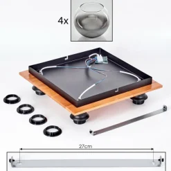 hofstein Plafonnier - Verre Koyoto Écru, Noir, 4 lumières