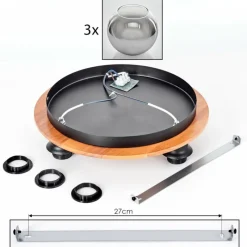 hofstein Plafonnier - Verre Koyoto Écru, Noir, 3 lumières