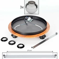 hofstein Plafonnier - Verre Koyoto Écru, Noir, 3 lumières