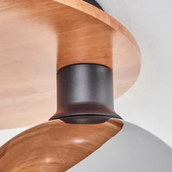 hofstein Plafonnier - Verre Koyoto Écru, Noir, 3 lumières