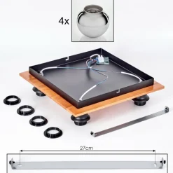 hofstein Plafonnier - Verre Koyoto Écru, Noir, 4 lumières