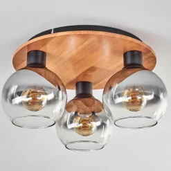 hofstein Plafonnier - Verre Koyoto Écru, Noir, 3 lumières