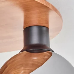 hofstein Plafonnier - Verre Koyoto Écru, Noir, 3 lumières