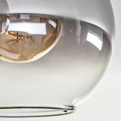 hofstein Plafonnier - Verre Koyoto Écru, Noir, 5 lumières