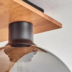 hofstein Plafonnier - Verre Koyoto Écru, Noir, 4 lumières