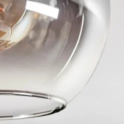 hofstein Plafonnier - Verre Koyoto Écru, Noir, 6 lumières