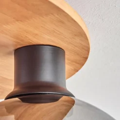 hofstein Plafonnier - Verre Koyoto Écru, Noir, 6 lumières