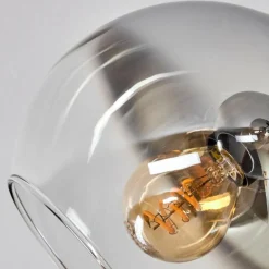 hofstein Plafonnier - Verre Koyoto Chrome, Clair, Fumé, 5 lumières