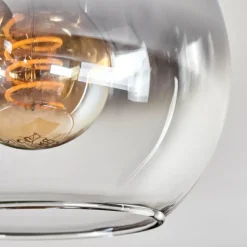 hofstein Plafonnier - Verre Koyoto Écru, Noir, 6 lumières