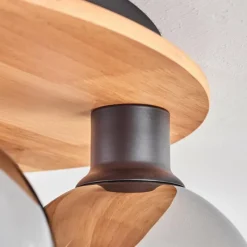 hofstein Plafonnier - Verre Koyoto Écru, Noir, 6 lumières