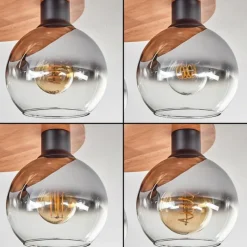 hofstein Plafonnier - Verre Koyoto Écru, Noir, 3 lumières