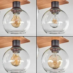 hofstein Plafonnier - Verre Koyoto Écru, Noir, 4 lumières