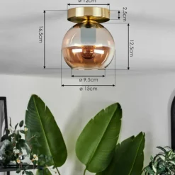 hofstein Plafonnier - Verre Koyoto Laiton, 1 lumière