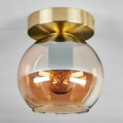 hofstein Plafonnier - Verre Koyoto Laiton, 1 lumière