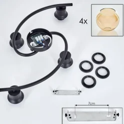 hofstein Plafonnier - Verre Koyoto Ambre, 4 lumières