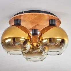 Lampes Dorées-hofstein Plafonnier - Verre Koyoto Écru, Noir, 3 lumières