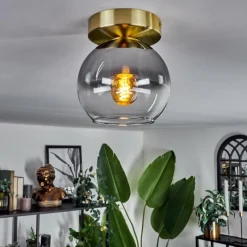 hofstein Plafonnier - Verre Koyoto Laiton, 1 lumière