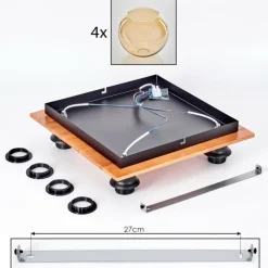 Lampes À Boules-hofstein Plafonnier - Verre Koyoto Écru, Noir, 4 lumières