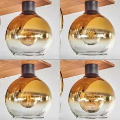 Lampes Dorées-hofstein Plafonnier - Verre Koyoto Écru, Noir, 4 lumières