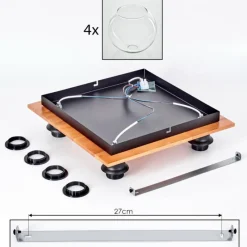 hofstein Plafonnier - Verre Koyoto Écru, Noir, 4 lumières