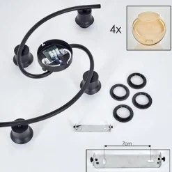 hofstein Plafonnier - Verre Koyoto Ambre, 4 lumières