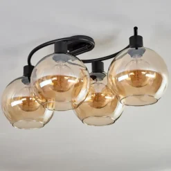 hofstein Plafonnier - Verre Koyoto Ambre, 4 lumières