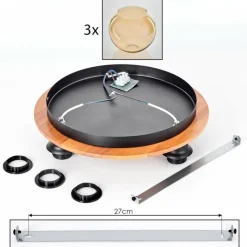 hofstein Plafonnier - Verre Koyoto Écru, Noir, 3 lumières