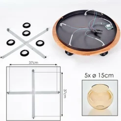 hofstein Plafonnier - Verre Koyoto Écru, Noir, 5 lumières