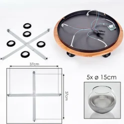 hofstein Plafonnier - Verre Koyoto Écru, Noir, 5 lumières