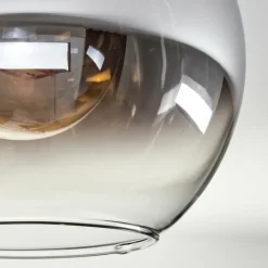 hofstein Plafonnier - Verre Koyoto Chrome, Clair, Fumé, 4 lumières