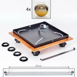 Lampes Dorées-hofstein Plafonnier - Verre Koyoto Écru, Noir, 4 lumières