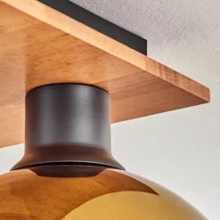 Lampes Dorées-hofstein Plafonnier - Verre Koyoto Écru, Noir, 4 lumières