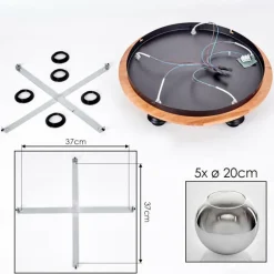 Suspension Verre Fumé-hofstein Plafonnier - Verre Koyoto Écru, Noir, 5 lumières