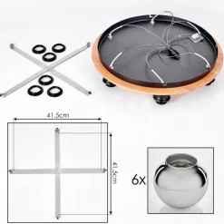 hofstein Plafonnier - Verre Koyoto Écru, Noir, 6 lumières