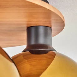 Lampes Dorées-hofstein Plafonnier - Verre Koyoto Écru, Noir, 5 lumières