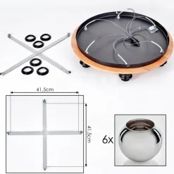 hofstein Plafonnier - Verre Koyoto Écru, Noir, 6 lumières