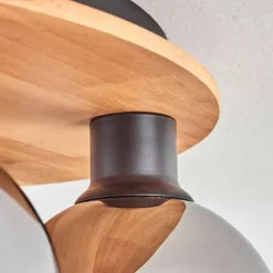 hofstein Plafonnier - Verre Koyoto Écru, Noir, 6 lumières