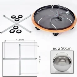 hofstein Plafonnier - Verre Koyoto Écru, Noir, 6 lumières