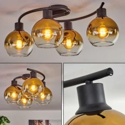 hofstein Plafonnier - Verre Koyoto Or, Clair, 4 lumières